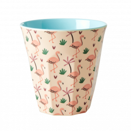 Rice Melamine Cup Two Tone Funky Flamingo Pink