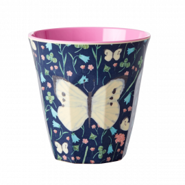 Rice Melamine Cup Two Tone Butterfly Blue
