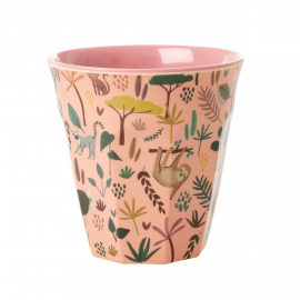 Rice Melamine Cup Two Tone All Over Jungle Coral