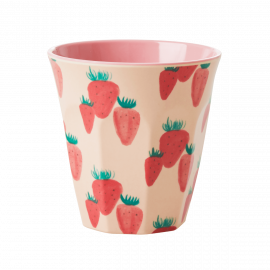 Rice Melamine Cup Two Tone Strawberry