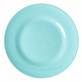 Rice Melamine Dinner Plate Yippee Aqua Blue