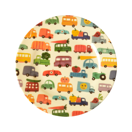 Rice Melamine Kids Plate Lunch Happy Cars