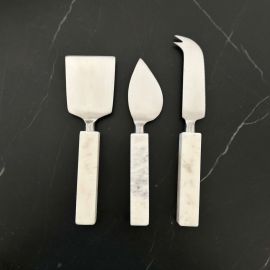 Nel Lusso Blanco Cheese Knife Set of 3 Marble