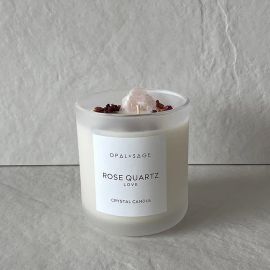 Opal And Sage Candle Rose Quartz | Love