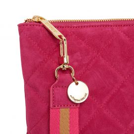 Arlington Milne Paige Clutch Quilted Pink Suede