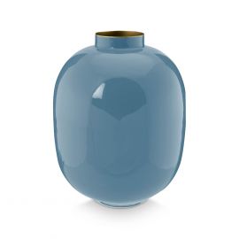 Pip Studio Vase Metal Oval Blue 32cm