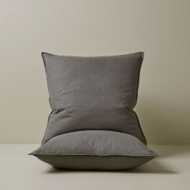 Weave Ravello Linen Euro Pillowcase Pair Charcoal