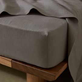 Weave Ravello Linen Fitted Sheet Charcoal