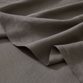 Weave Ravello Linen Flat Sheet Charcoal