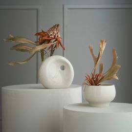 Robert Gordon The Arrangement  Ikebana Vase White Crackle