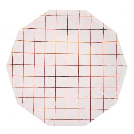 Meri Meri Rose Gold Grid Plate Large
