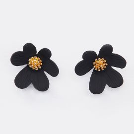 Stella+Gemma Earring Mini Flower Black