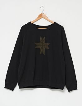 Stella+Gemma Sweater Black Gold Dot Cross