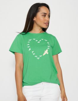 Stella+Gemma T Shirt Mint Heart A Flutter