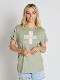 Stella+Gemma T Shirt Sage Logo Cross