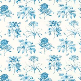 Sanderson Fabric Etchings And Roses China Blue