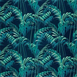 Sanderson Fabric Palm House Ink/Teal