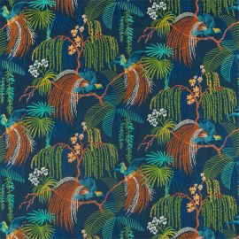 Sanderson Fabric Rain Forest Embroidery Tropical Night