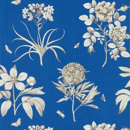 Sanderson Wallpaper Etchings & Roses French Blue