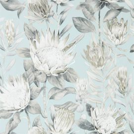 Sanderson Wallpaper King Protea Aqua/Linen