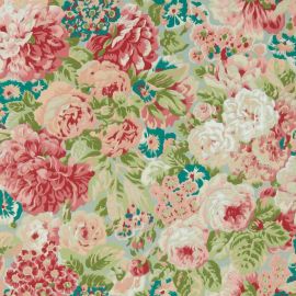 Sanderson Wallpaper Rose And Peony Blue Clay/Caramel