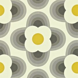 Orla Kiely Wallpaper Striped Flower Graphite 