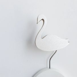 Knobbly. Wall Hook Swan White