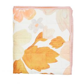 Bonnie And Neil Quilted Throw Pastel Floral Sand