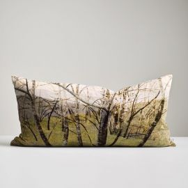 Thread Design Winter Trees Velvet Lumbar Cushion