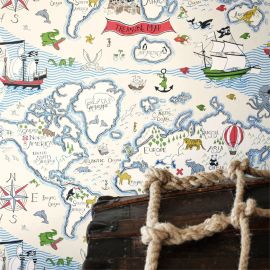 Sanderson Wallpaper Treasure Map Vanilla/Multi