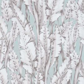 Osborne & Little Wallpaper Tiger Leaf Grey With Pale Blue