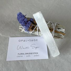 Opal And Sage White Sage Floral Smudge Kit