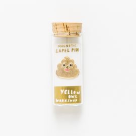 Yellow Owl Workshop Lapel Pin Gold Poo Emoji
