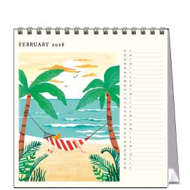 Reddish Desk Calendar 2026