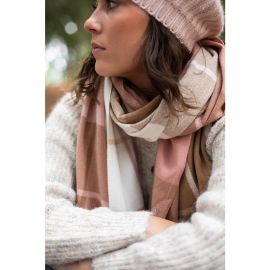 Antler Scarf Caramel Blush Check