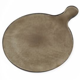 Bianca Lorenne Round Glass Serving Tray Bronze Large