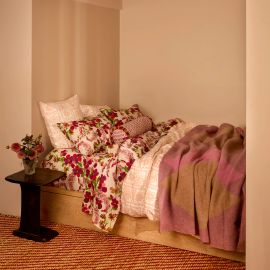 Bonnie And Neil Mohair Throw Geometric Pink