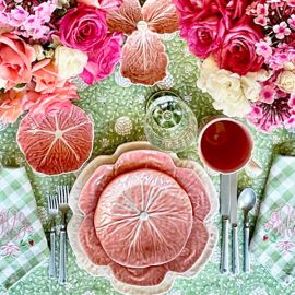 Bordallo Pinheiro Cabbage Rose Charger Plate