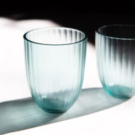 Brian Tunks Cut Glass Tumbler Iguassu S/2 Marine