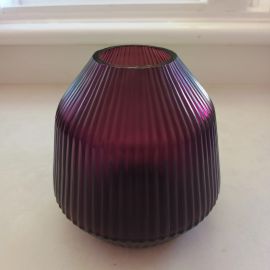 Brian Tunks Cut Glass Vase Conical Mini Blush