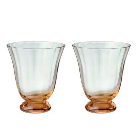 Bungalow Denmark Water Glass Trellis Peach Set of 2