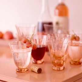 Bungalow Denmark Water Glass Trellis Peach Set of 2