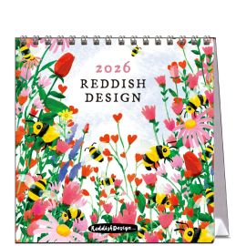 Reddish Desk Calendar 2026