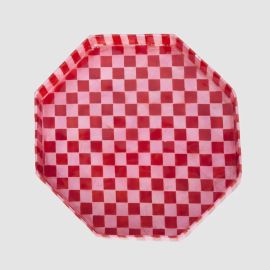 Vixen & Velvet Checker Cake Stand Red & Pink Large