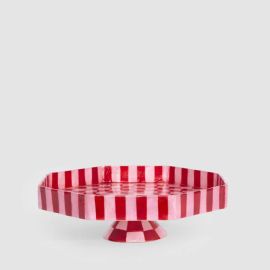 Vixen & Velvet Checker Cake Stand Red & Pink
