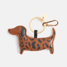 Caroline Gardner Bag Charm Leopard Sausage Dog