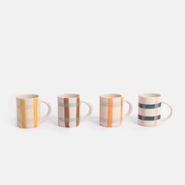 Caroline Gardner Espresso Mug Set of 4 Multi-Check