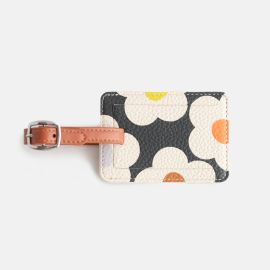 Caroline Gardner Luggage Tag Multi Flower Charcoal