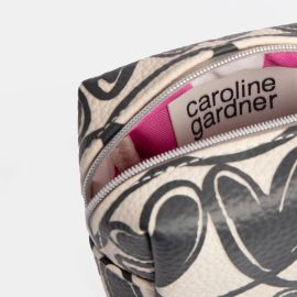 Caroline Gardner Cosmetic Bag Ultra Mini Mono Looped Hearts