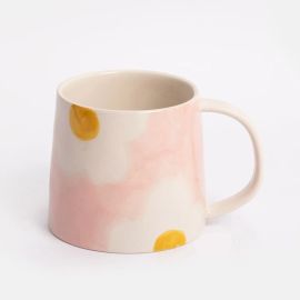 Caroline Gardner Ceramic Mug Flower Pink/Mustard